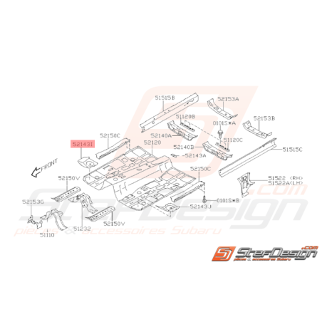 Renfort Plancher Supérieur Origine Subaru WRX STI 2008 - 201434398