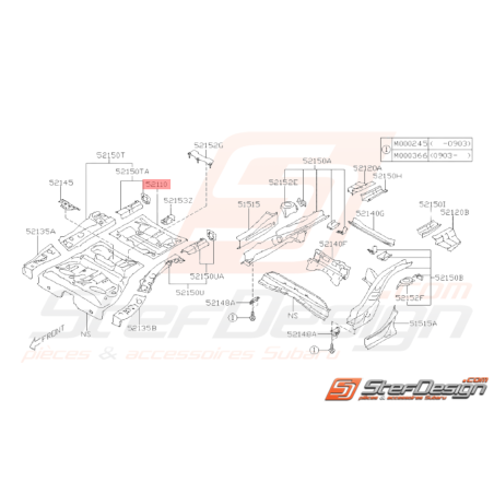 Plancher Arrière Origine Subaru WRX STI 2011 - 201434443