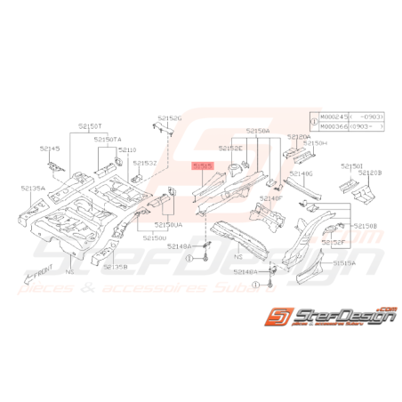 Bas de Caisse Latéral Intérieur Origine Subaru WRX STI 2008 - 201434453