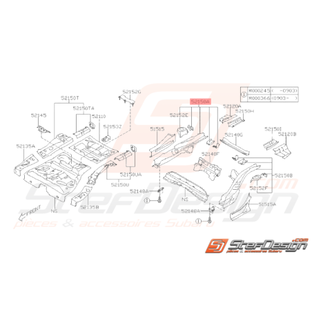 Longeron Arrière Origine Subaru WRX STI 2011 - 201434460