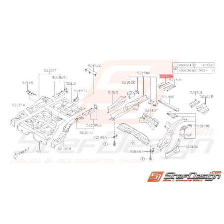 Plancher Latéral Arrière Origine Subaru WRX STI 2011 - 201434473