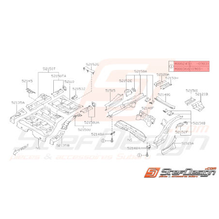 Vis de carter de pont SUBARU WRX STI 02/02-14 FORESTER 05-0734478
