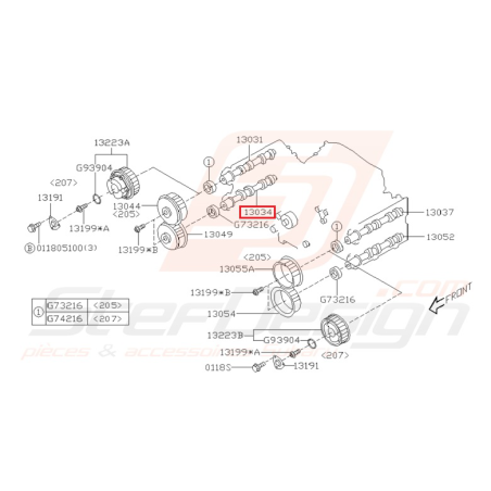 Arbre à cames échappement Subaru Impreza WRX 200334564