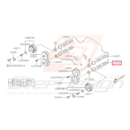 Arbre à cames échappement Subaru Impreza WRX 200334567