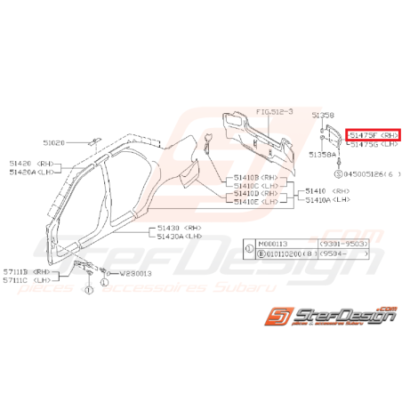 Extension sous feu arrière SUBARU GT 93-0034572