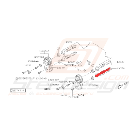 Arbre à cam échappement gauche Subaru impreza STI 200434585