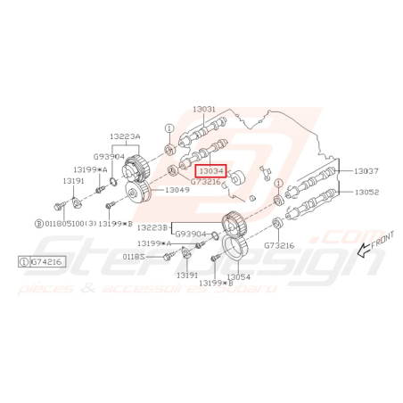 Arbre à cam échappement gauche Subaru impreza STI 200434586