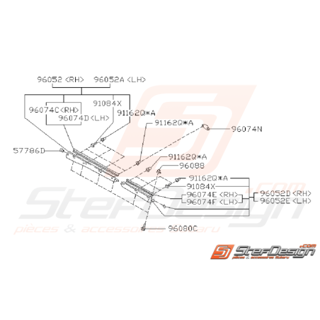 Schéma de Visserie & Clips Bas de Caisse Origine Subaru GT 93 - 0034628
