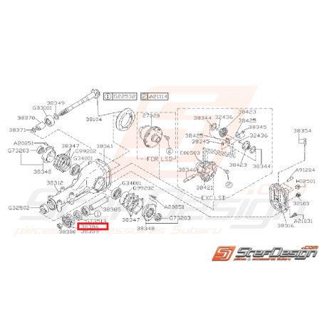 Flasque Pont Arrière R160 Subaru GT 93-00 WRX 01-11 STI 01-05 S.DCCD34634