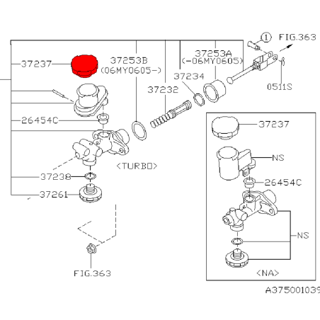 Bouchon émetteur Embrayage Subaru GT 93-00 WRX STI 01-15 FORESTER 97-0234658