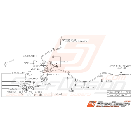 Schéma de Levier de Frein a Main Origine Subaru STI 2008 - 201434664