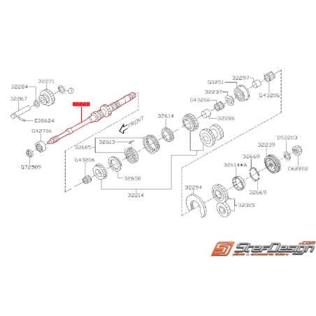 Arbre Primaire Boîte 5 Origine Subaru WRX 27/11/06-07 FORESTER 05-0734673