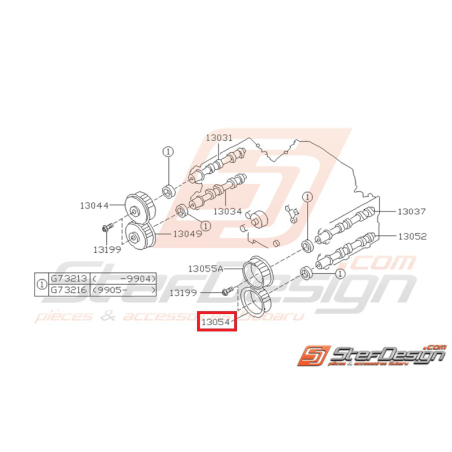 Poulie AAC échappement  gauche GT 99-00 WRX 01-10 STI 01-0734843