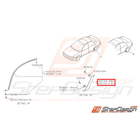 Protection d'aile arrière subaru impreza GT 93-0034849