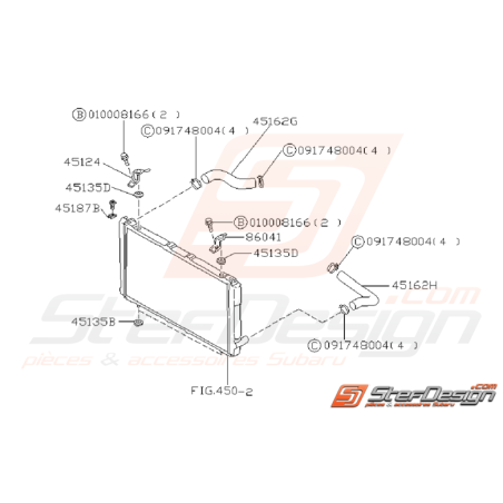 Schéma Durite de Radiateur d'Eau Origine SUBARU GT 1993 - 200034877