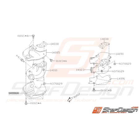 Schéma Collecteur d'échappement Origine SUBARU WRX STI 01 - 0534928