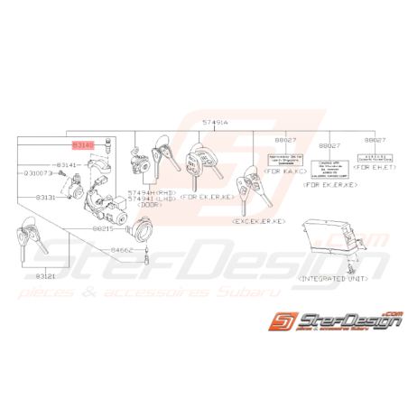 Vis à Cisaillement Origine Subaru GT 1993-1997 WRX STI 2001-201434945