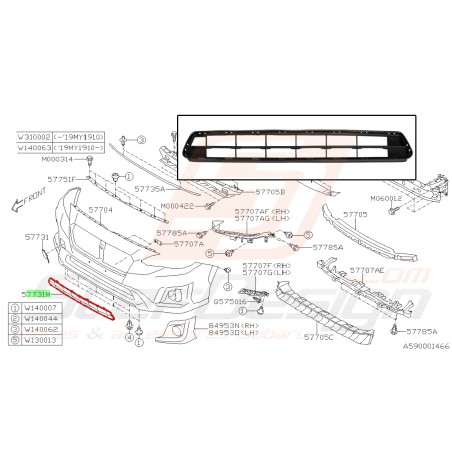 Grille de pare choc avant pour Subaru XV 201834957