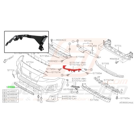 Support angle de pare choc avant pour Subaru XV 201834964