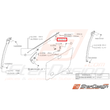 Agrafe fixation lèche-vitre Origine Subaru GT 93-00 WRX STI 01-0734991