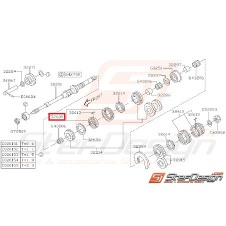 Manchon et Moyeu Subaru GT 99-00 WRX 01- 02 / 23/03/04 - 0735017