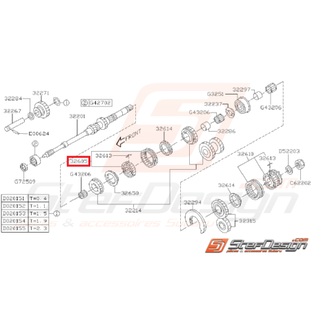 Manchon et Moyeu Subaru GT 99-00 WRX 01-02 / 23/03/04-07 FORESTER 05-0735017