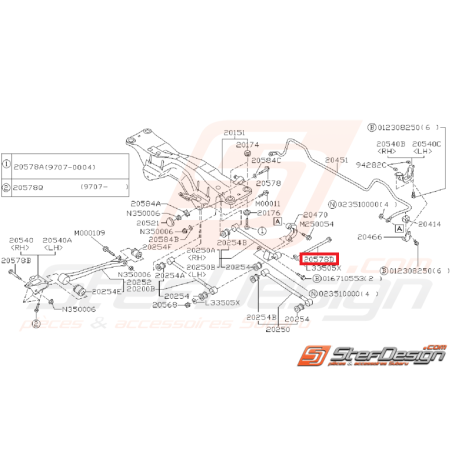 Vis train arrière (Moyeu tirant) Origine Subaru GT 93-00 WRX STI 01-0735034