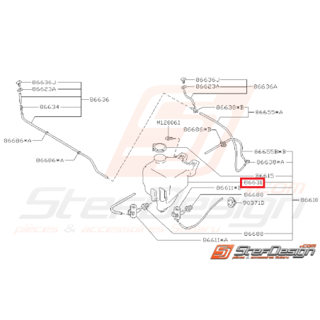 bocal lave glace SUBARU IMPREZA GT (sans lave phare)35038