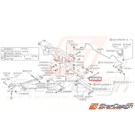 Vis train arrière (Moyeu tirant) Origine Subaru GT 93-00 WRX STI 01-0735040