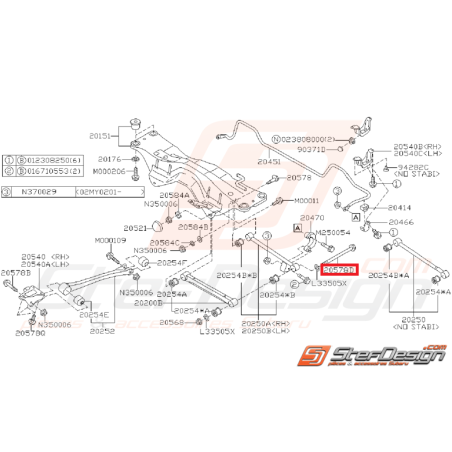 Vis train arrière (Moyeu tirant) Origine Subaru GT 93-00 WRX STI 01-0735054