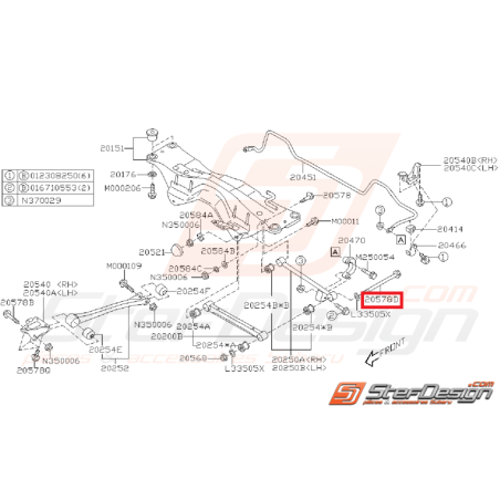 Vis train arrière (Moyeu tirant) Origine Subaru GT 93-00 WRX STI 01-0735057