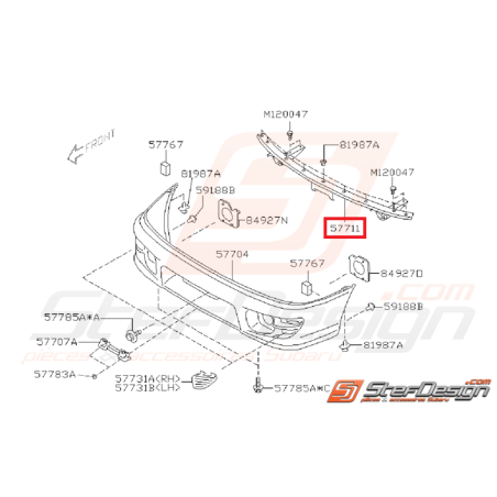 Support pare choc avant GT 99-0035130