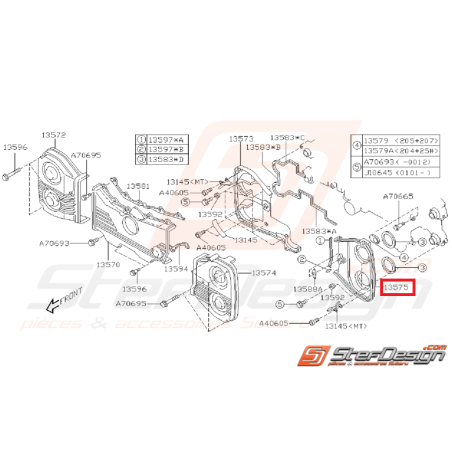 Carter de distribution intérieur gauche Subaru GT 01/07/99-00 WRX STI 01-19 FORESTER 97-02/05-0735145