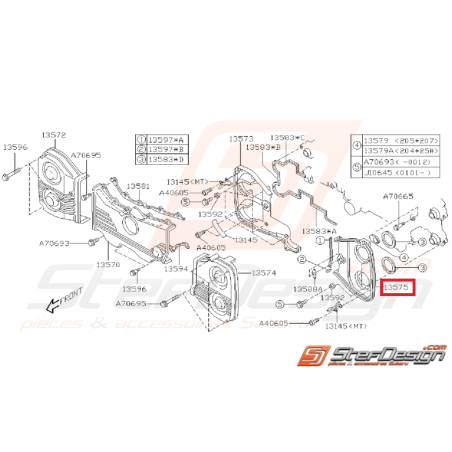 Carter de distribution intérieur Gauche Subaru GT 01/07/99-00 WRX STI 01-1935145
