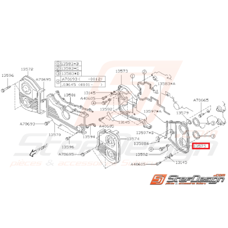 Carter de distribution intérieur gauche Subaru GT 01/07/99-00 WRX STI 01-19 FORESTER 97-02/05-0735149