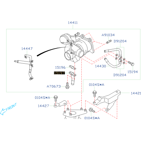 Durite Sortie Turbo Origine Subaru STI 2006 - 201435170