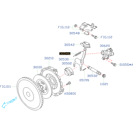 Ressort de fourchette d'embrayage Origine Subaru STI 01-1435176