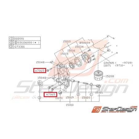 Pack vis de pompe à huile GT WRX STI35193