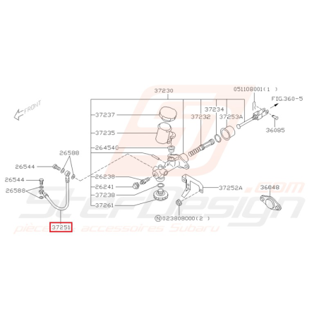Durite Embrayage Origine GT 99-00 LHD FORESTER 97-0235197