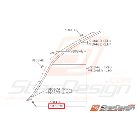 Vis Fixation Capuchon Baguette de Toit Subaru GT 93-00 et Break 93-0035200