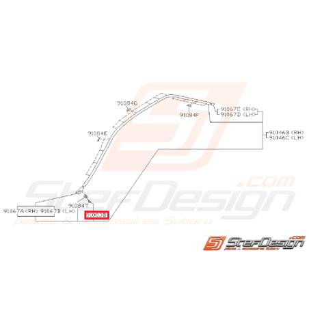 Vis Fixation Capuchon Baguette de Toit Subaru GT 93-00 et Break 93-0035204