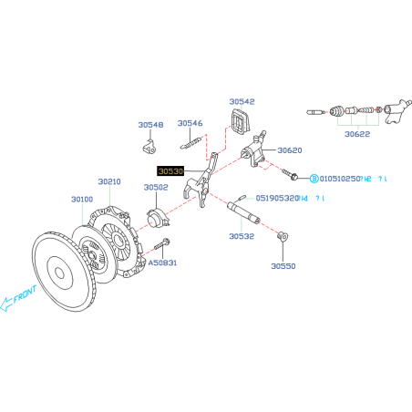 Fourchette d'embrayage Origine Subaru STI (boite 6) 2001 - 201435213