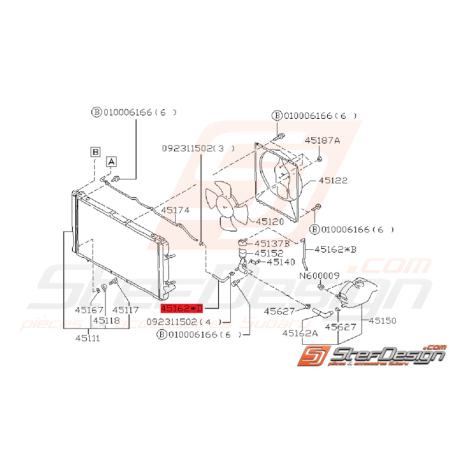 Durite trop plein de radiateur pour subaru GT 93-0035218