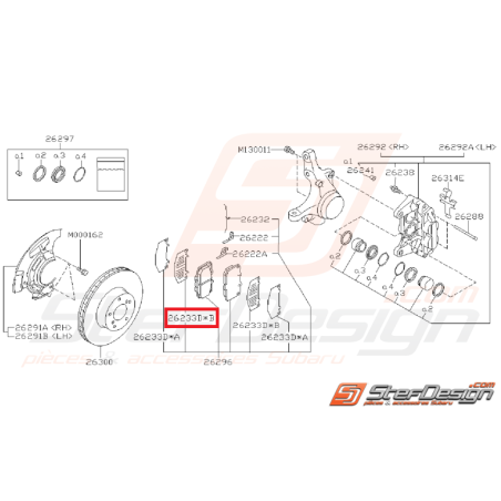 tole intérieure striée plaquettes avant GT 99-00 WRX 01-0535237