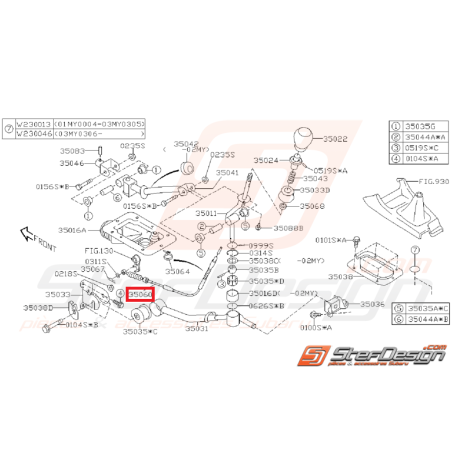 Câble de levier de vitesse Origine Subaru STI 01-0735245