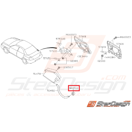 Douille trappe a essence Subaru WRX 01 - 11 STI 01 - 0735251