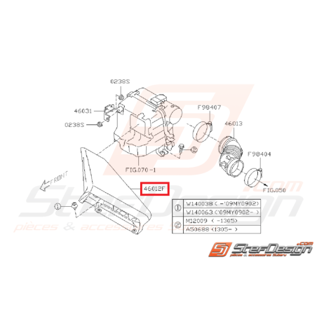 Ecope boite à air Subaru WRX STI 2008 - 201435257