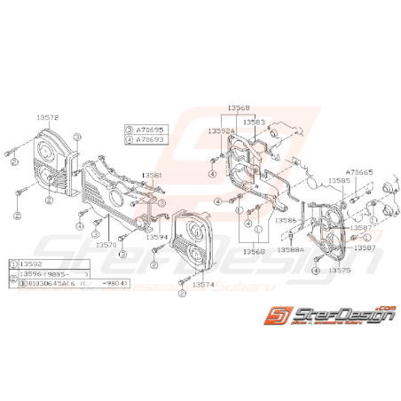 Schéma de Carter de Distribution Origine Subaru GT 1993 - 199835261