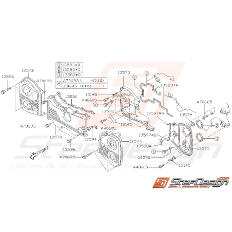 Schéma de Carter Distribution Origine Subaru GT 1999 - 200035263