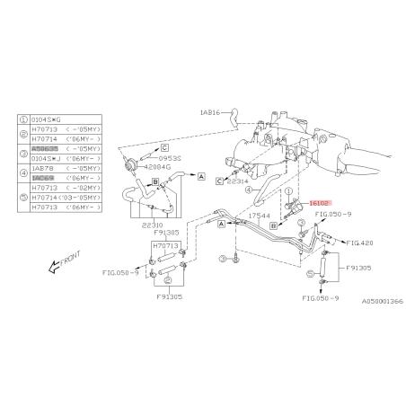 Solénoide sous collecteur admission origine subaru WRX STI 01-0535306